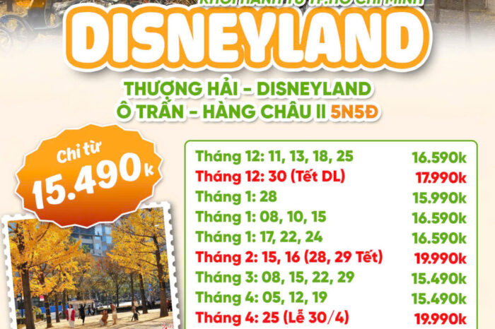 Tour Thượng Hải – Disneyland – Ô Trấn – Hàng Châu II năm 2026 5N5Đ